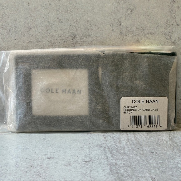 Cole Haan Reddington Card Case Wallet Black Leather - Picture 7 of 15